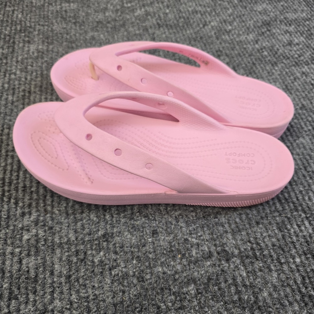 Crocs Womens Classic Platform Flip Flop Sandals Size 10 Pink Lightweight &Comfy